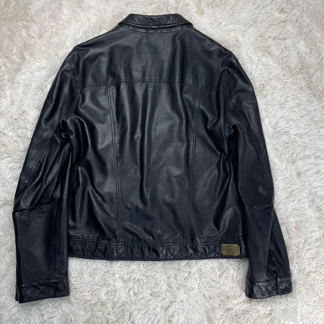 希少✨大きいサイズ ドルチェ&ガッバーナ レザージャケット ラムスキン 黒
