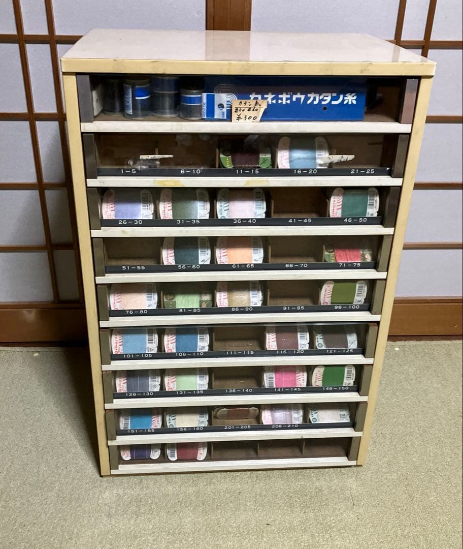 ミシン糸ケース　店頭ディスプレイ什器　昭和レトロ　アンティーク　収納