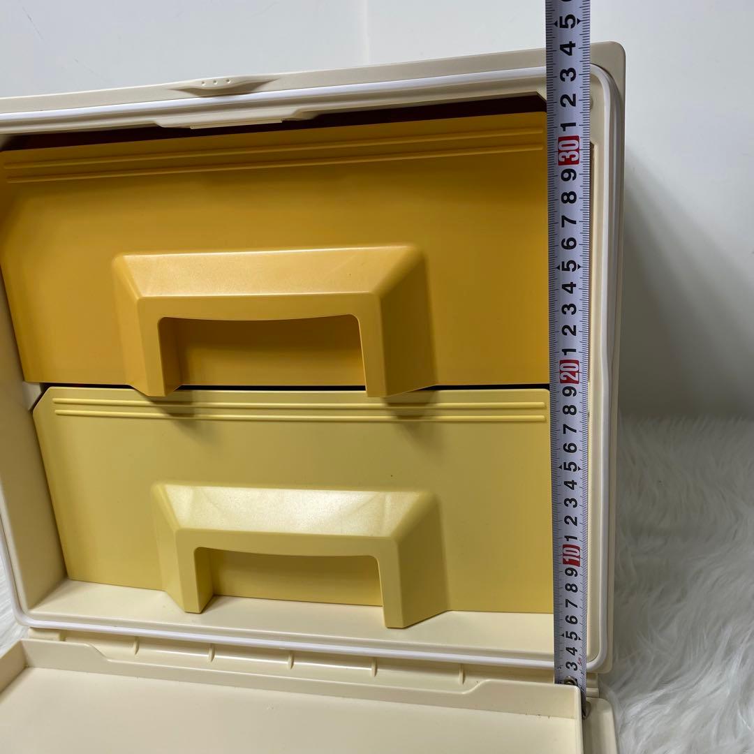 Tupperware スーパーチェスト ミニ 引出し２段 アイボリー白系