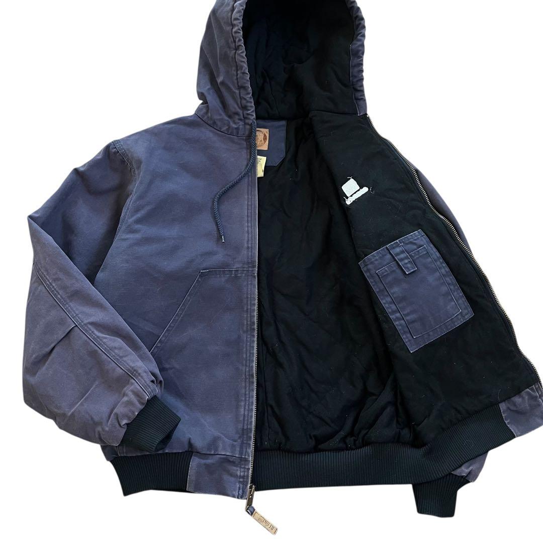 BERNE アクティブジャケット 企業ロゴ M フェード ダック地 短丈 古着