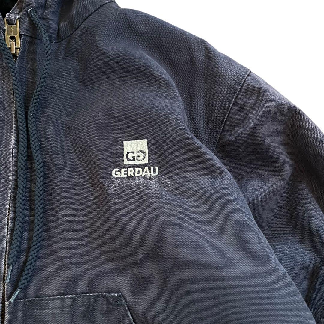 BERNE アクティブジャケット 企業ロゴ M フェード ダック地 短丈 古着