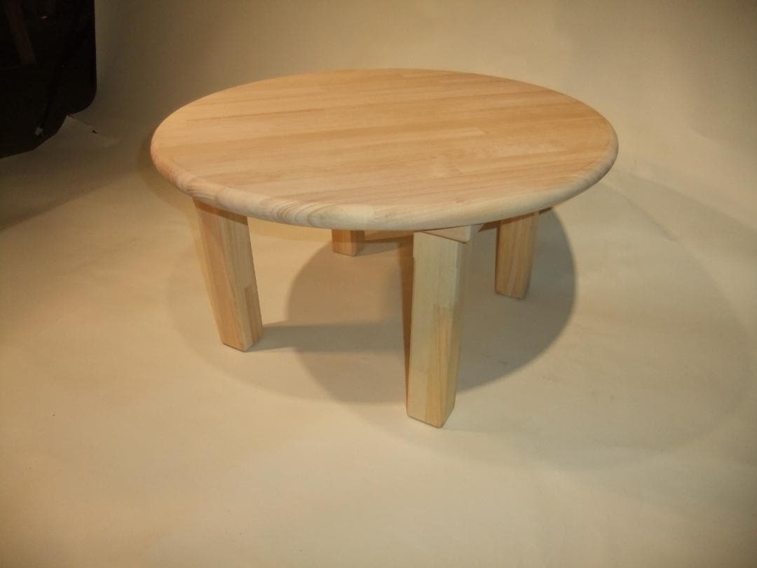 無垢パイン材丸テーブル★天然木★おしゃれな座卓★パイン材★ちゃぶ台★丸テーブル③