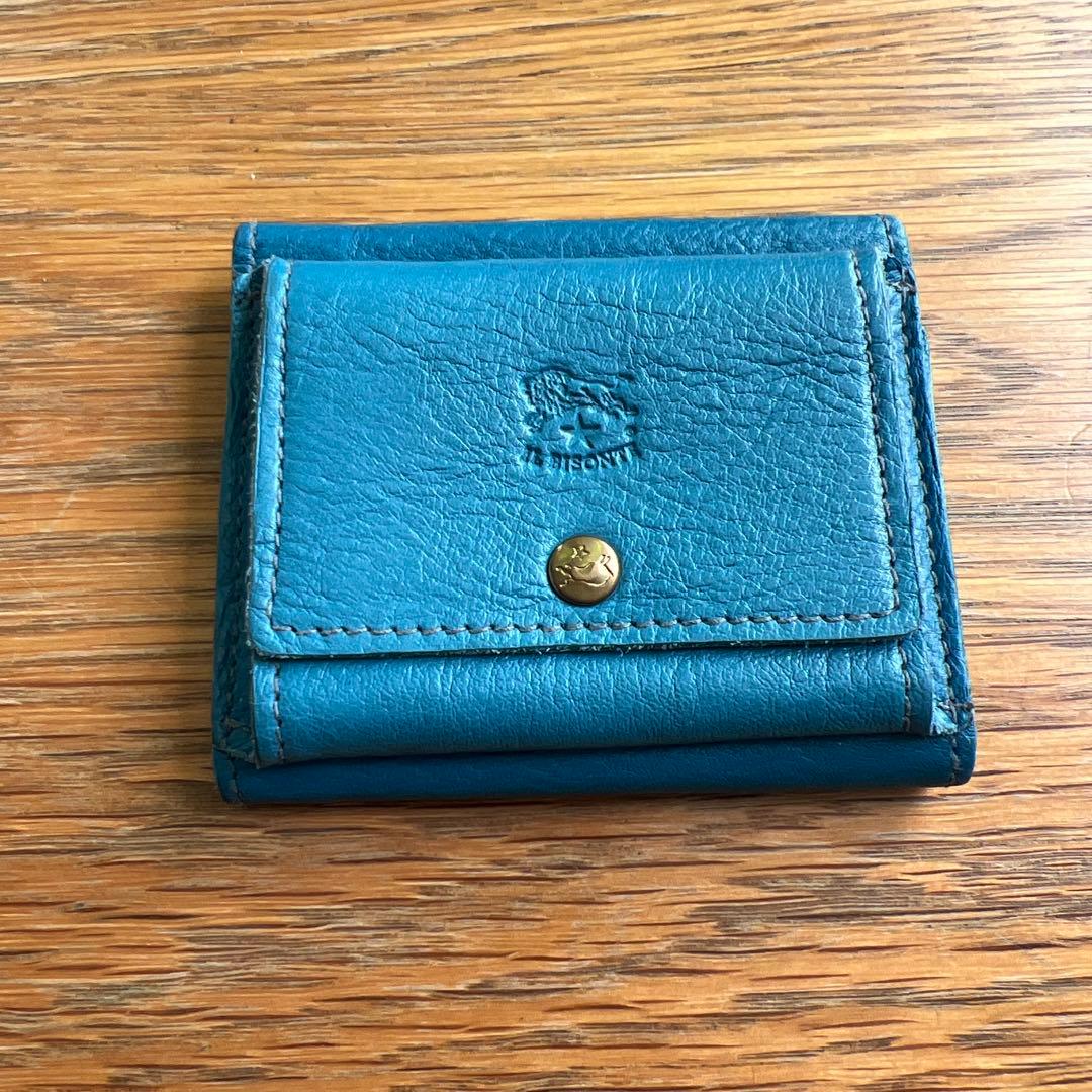 イルビゾンテ　トリフォルドウォレット　三つ折り財布 ティールブルー