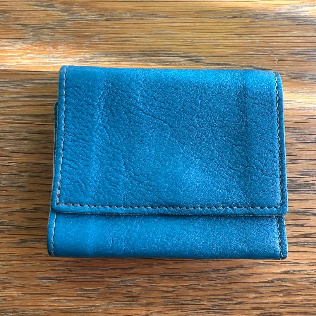 イルビゾンテ　トリフォルドウォレット　三つ折り財布 ティールブルー