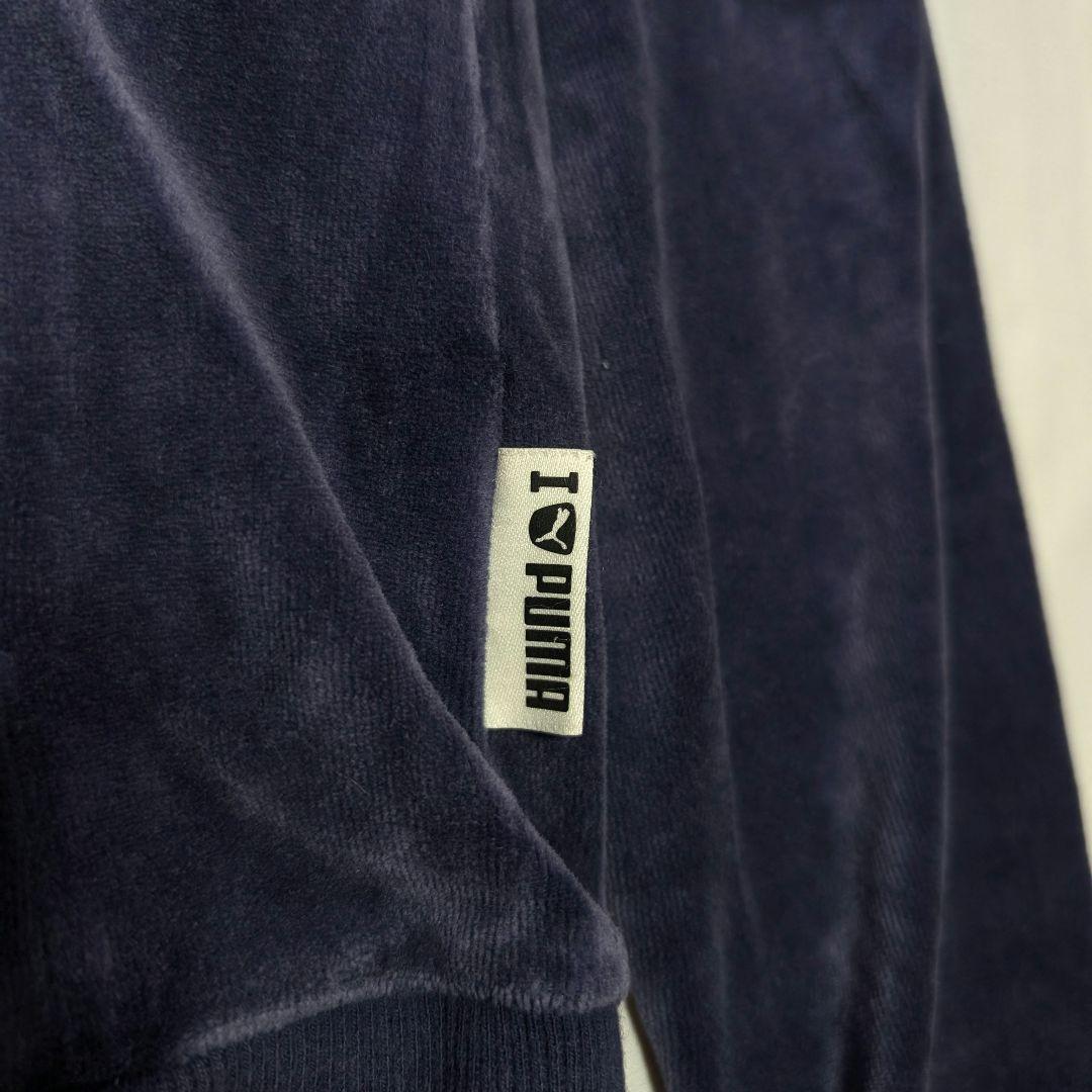 【PUMA】希少00sラインストーンロゴ・ベロア生地セットアップ　パープル