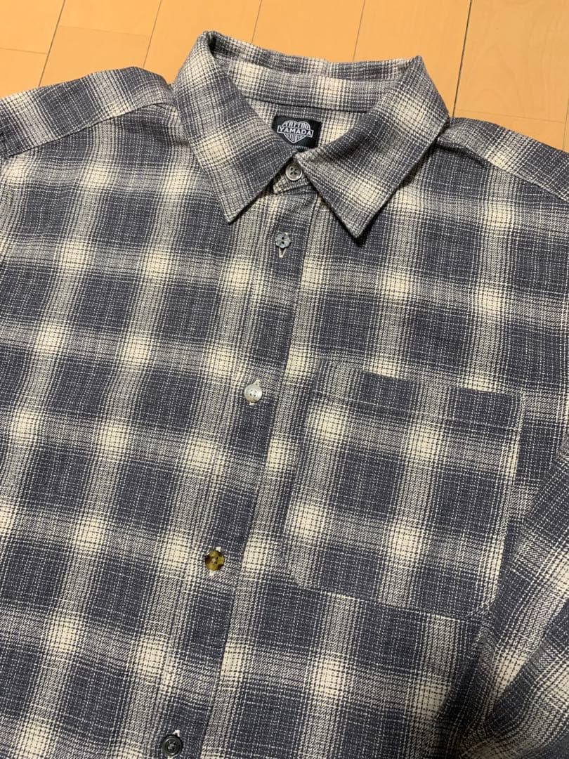 tattoo studio yamada オンブレ ネルシャツ グレー M