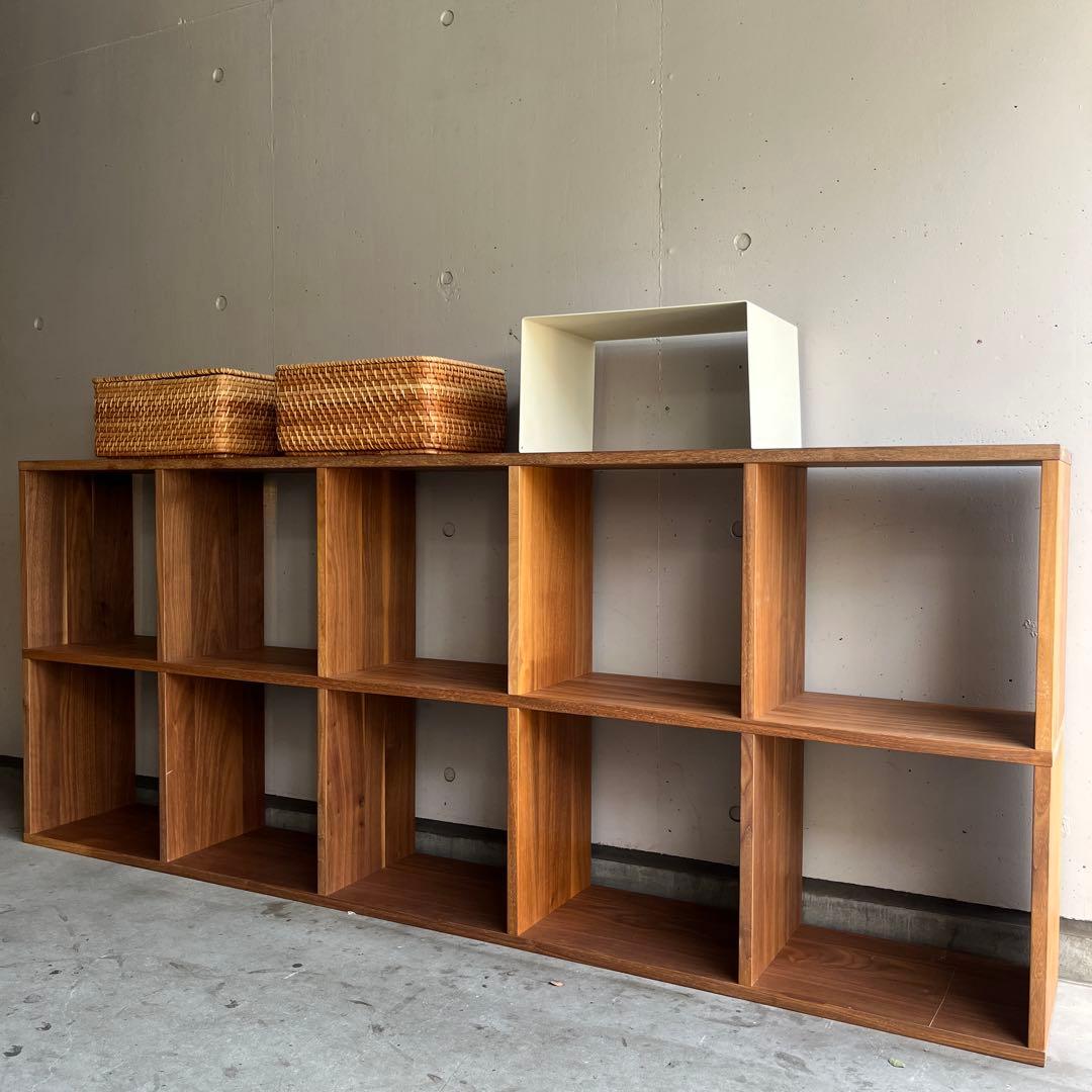 maru★無印スタッキングシェルフセット・５段×３列ウォールナット材