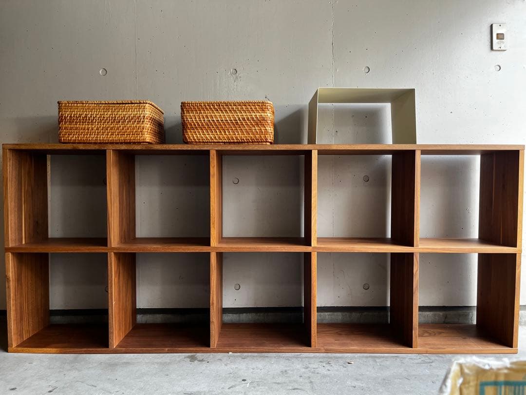 maru★無印スタッキングシェルフセット・５段×３列ウォールナット材