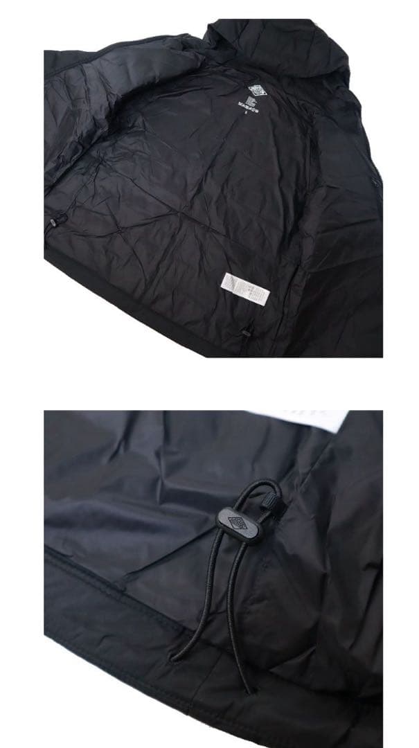DANTON フード付き ブラックダウンジャケット　XS