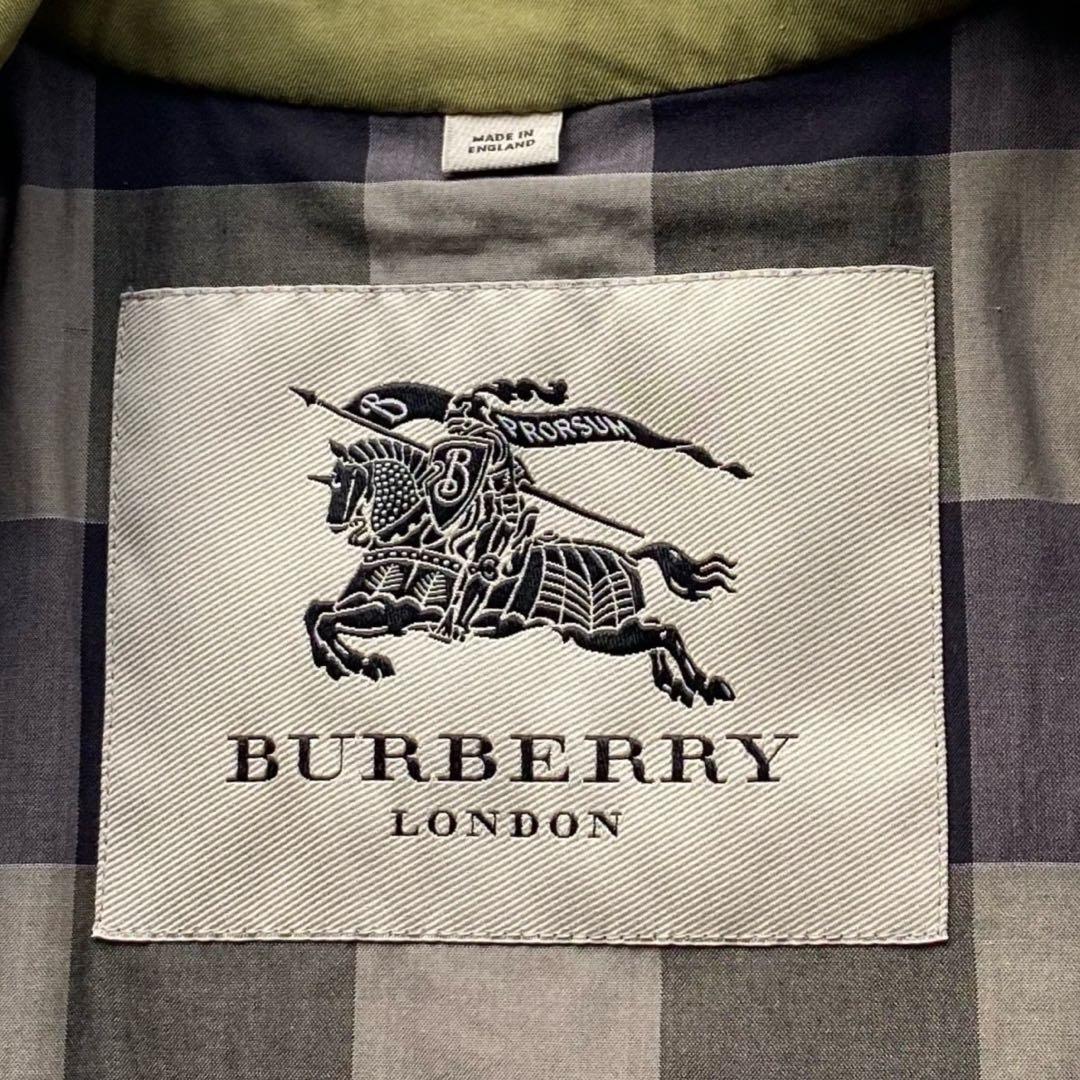 【未使用級/メガチェック】バーバリーロンドン トレンチ 46R カーキ