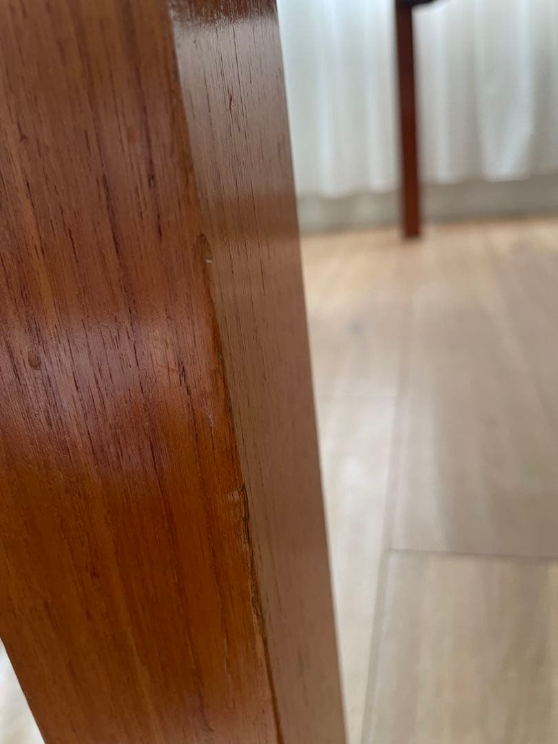 希少チーク　ダイニングテーブル1350からエクステンション1800