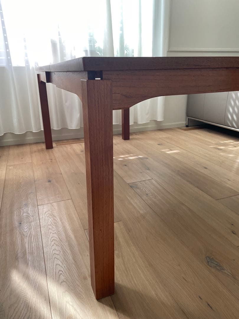 希少チーク　ダイニングテーブル1350からエクステンション1800