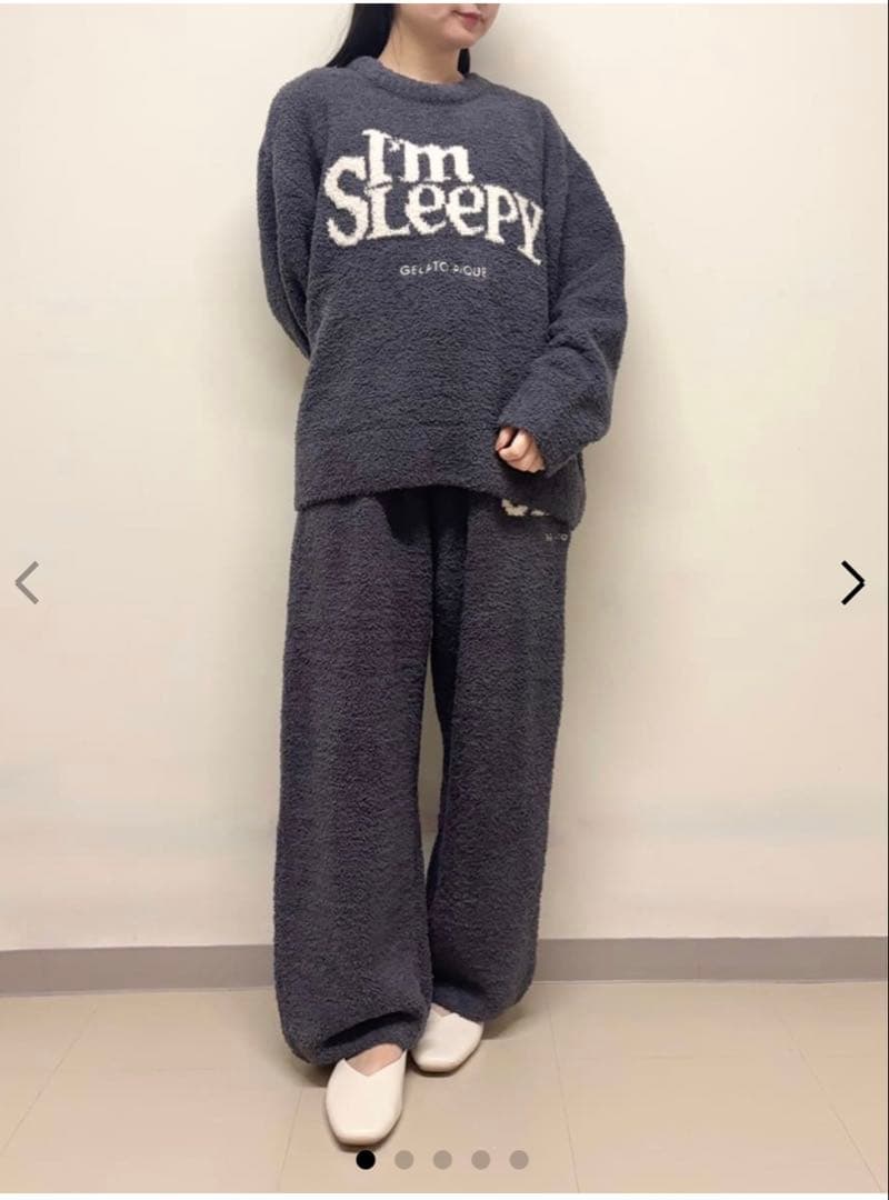 パウダースリーピーロゴジャガードプルオーバー＆ロングパンツセット NVY