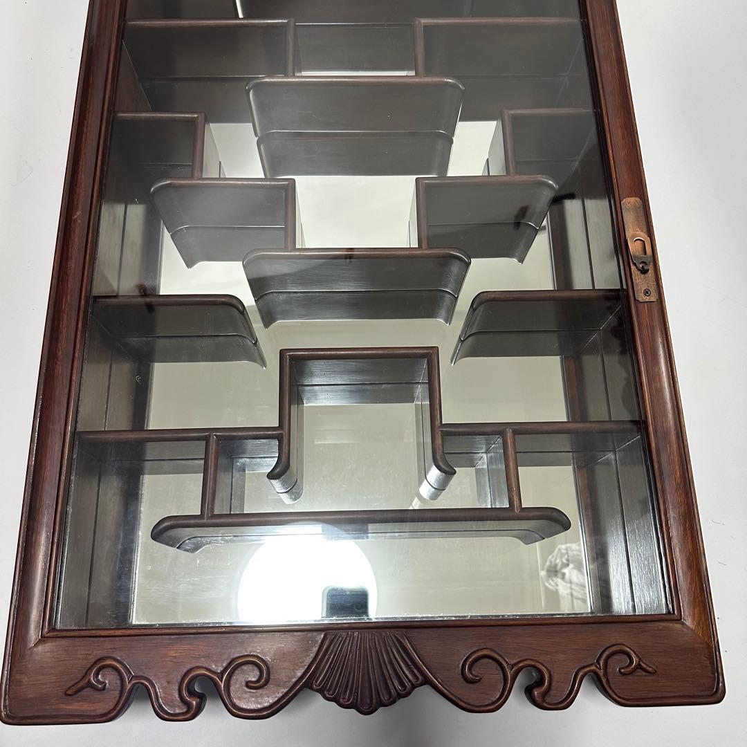 飾り棚 唐木 中国 古美術 アンティーク ビンテージ 鏡 壁掛け