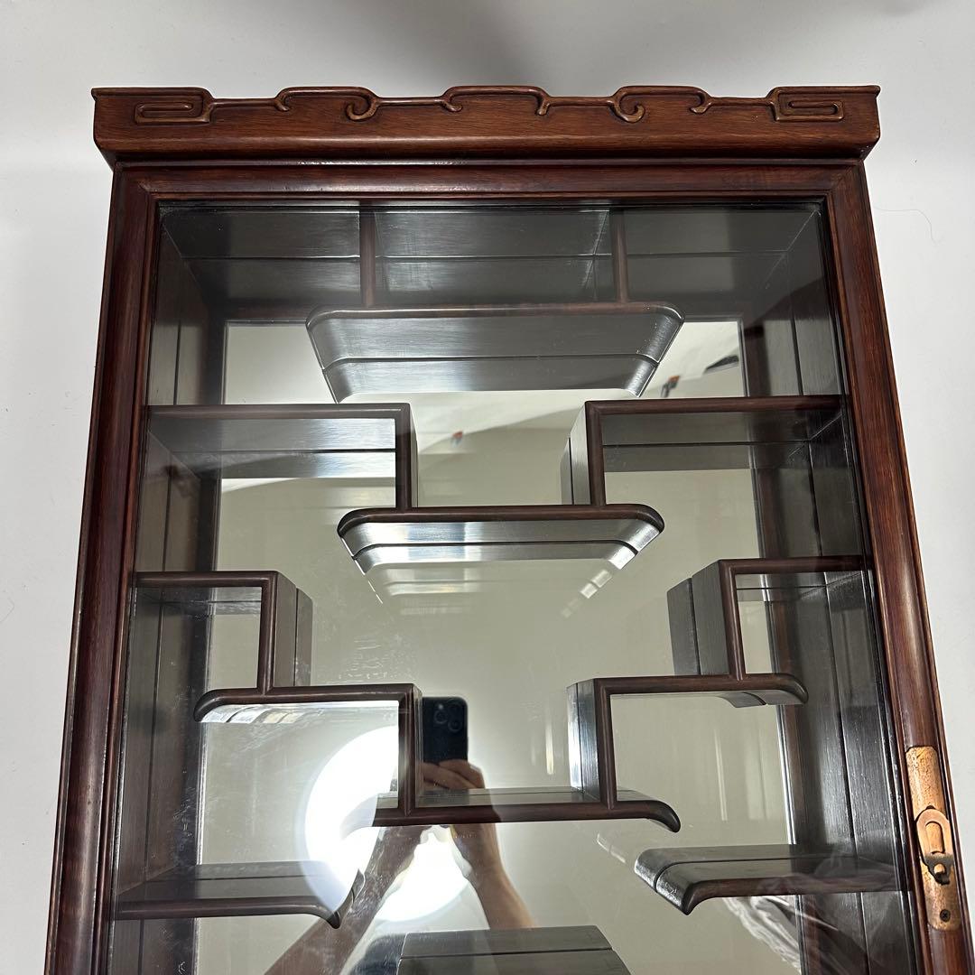 飾り棚 唐木 中国 古美術 アンティーク ビンテージ 鏡 壁掛け