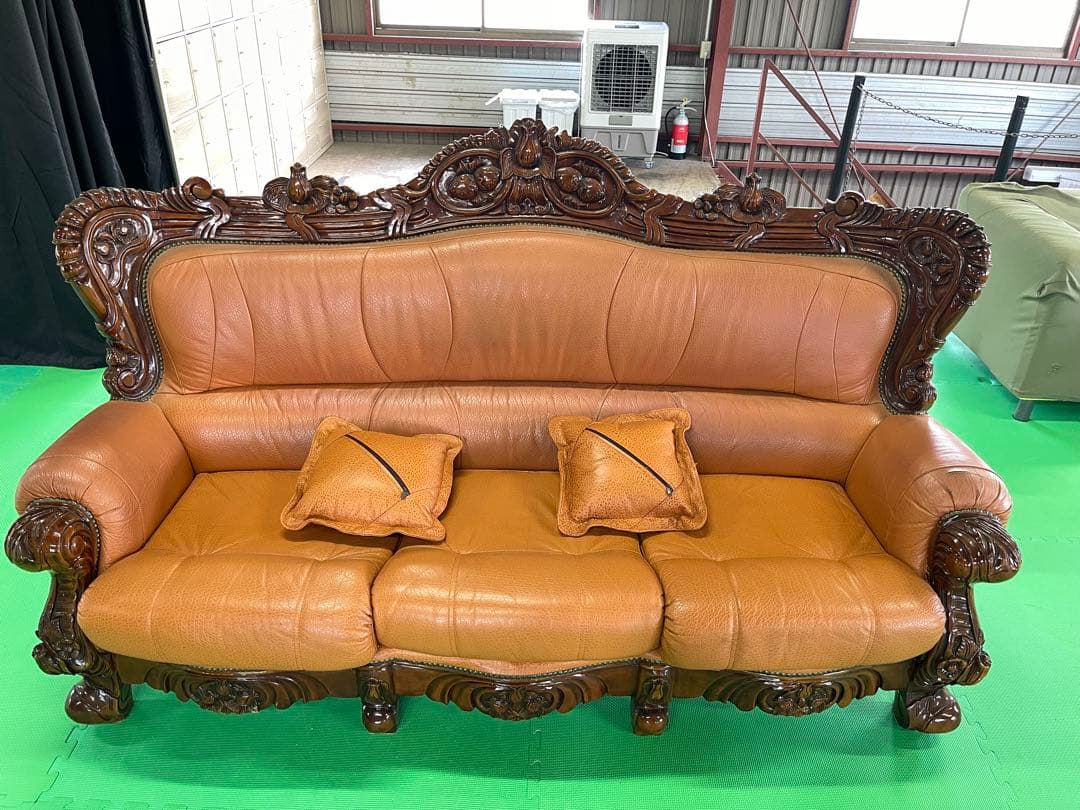 【お引き渡し限定】 アンティーク 三人掛け 大型ソファー ヴィンテージ