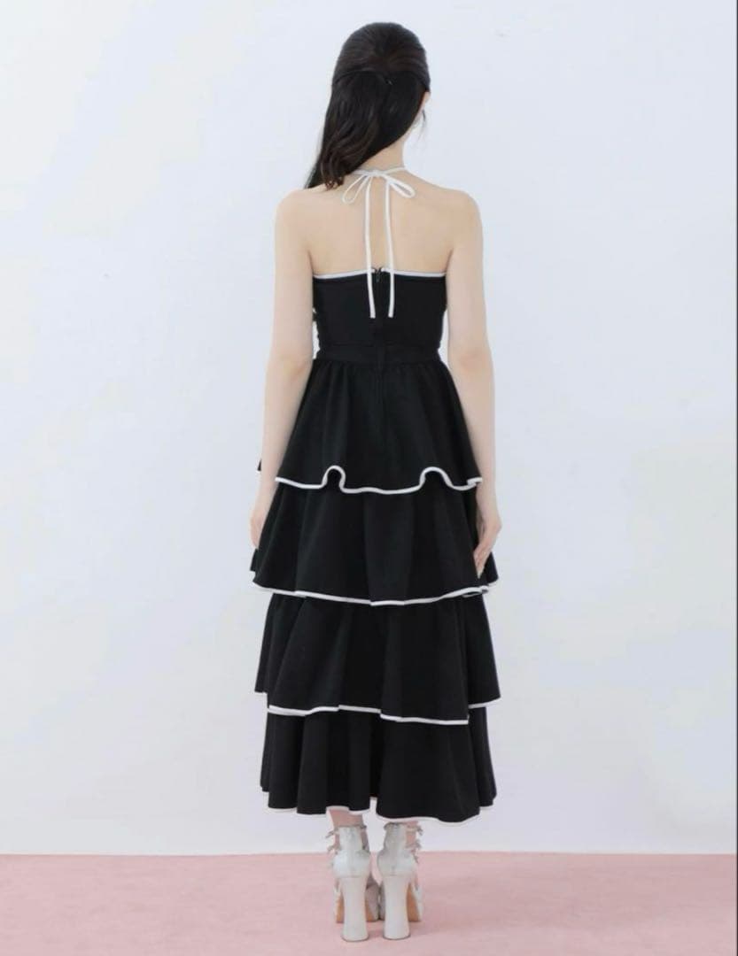 エムミーエメ　スウェットティアードロングワンピース　黒