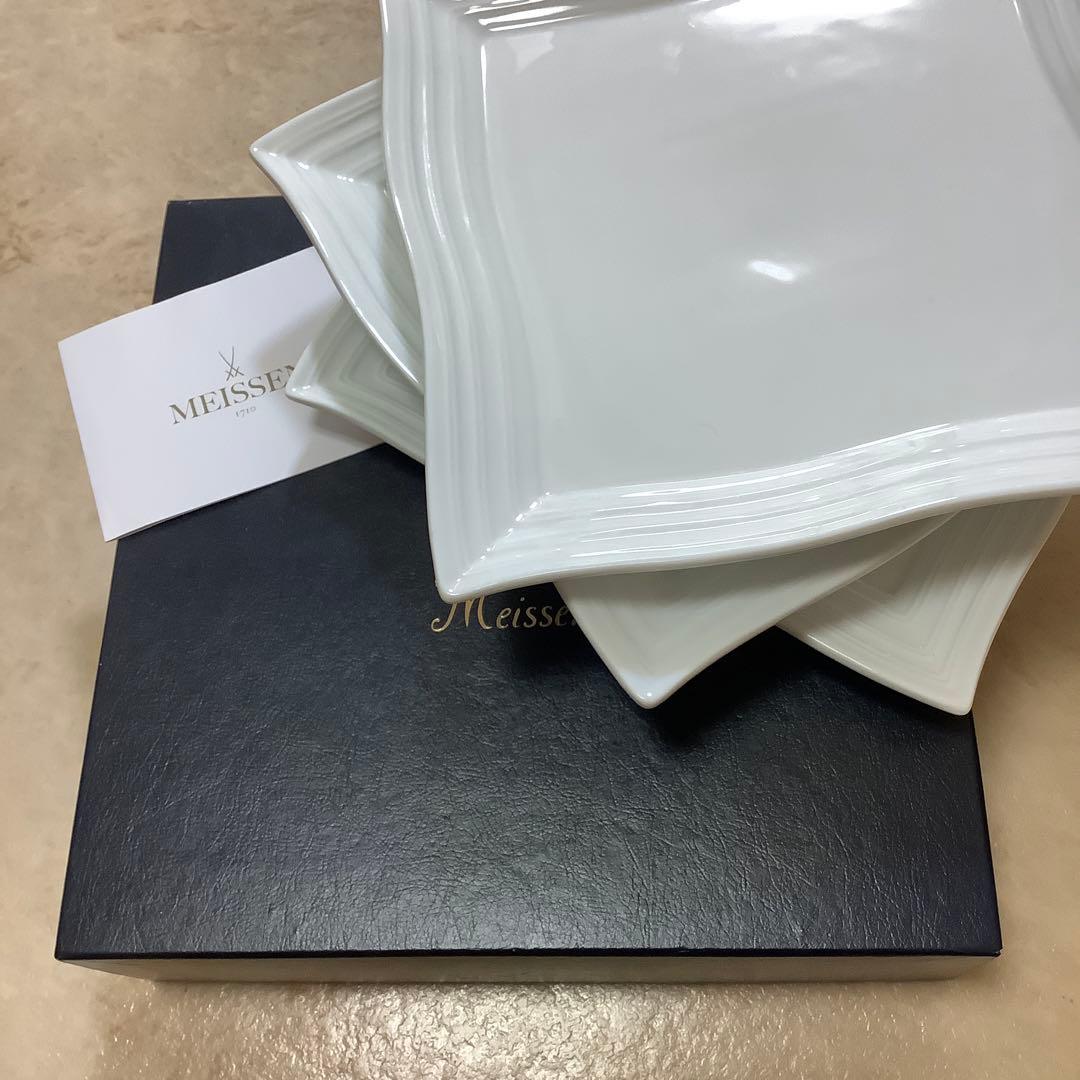 【美品】Meissen プレート 四角皿 3枚セット 皿