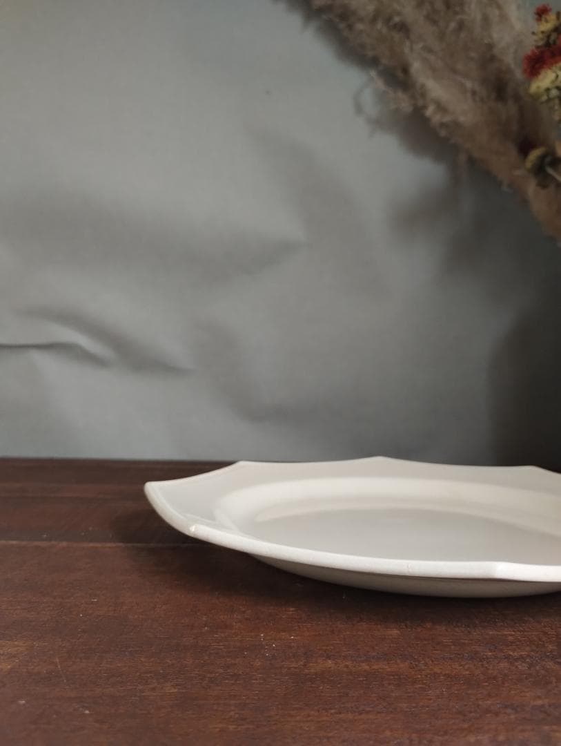 オクトゴナルプレート　フランスアンティーク　クレイユモントロー　八角皿　ディナー