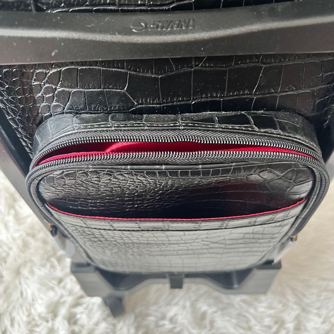 【新品未使用】SWANY スワニー キャリー クロコ型押し 黒 ４輪 Lサイズ