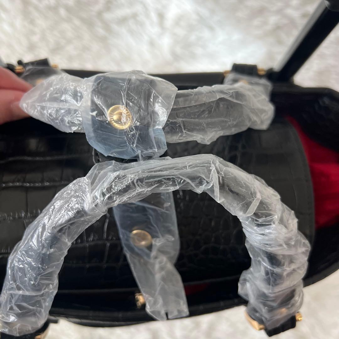 【新品未使用】SWANY スワニー キャリー クロコ型押し 黒 ４輪 Lサイズ