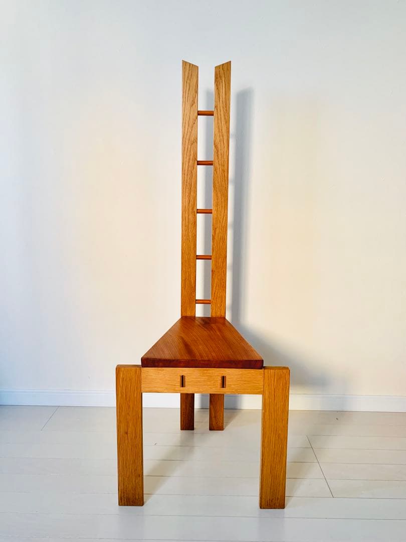 ◆森の工房CHATA◆ハイバックデザインチェア木製 高背椅子 架台