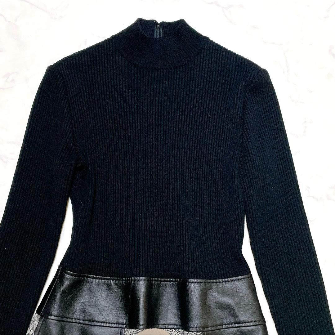 極美品 クリスチャン ディオールスポーツ ニット切替ワンピース ウール M