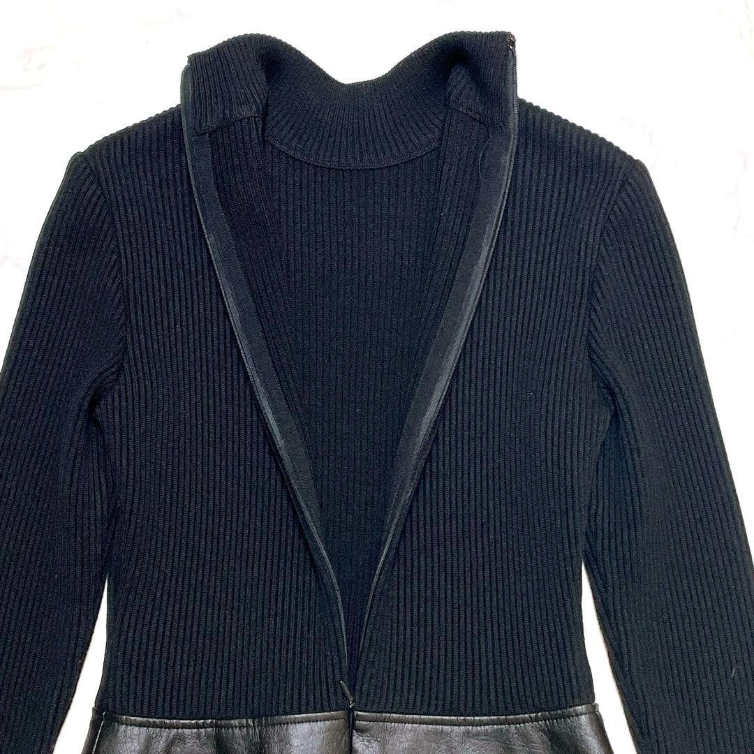 極美品 クリスチャン ディオールスポーツ ニット切替ワンピース ウール M