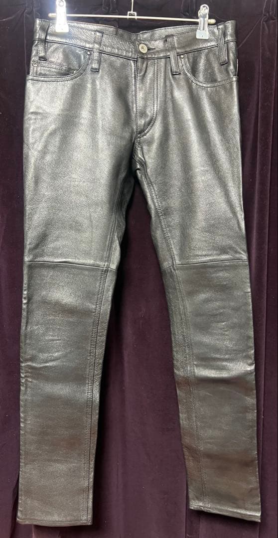 5351 POURLES HOMMES 5351プールオム レザーパンツ　黒　S