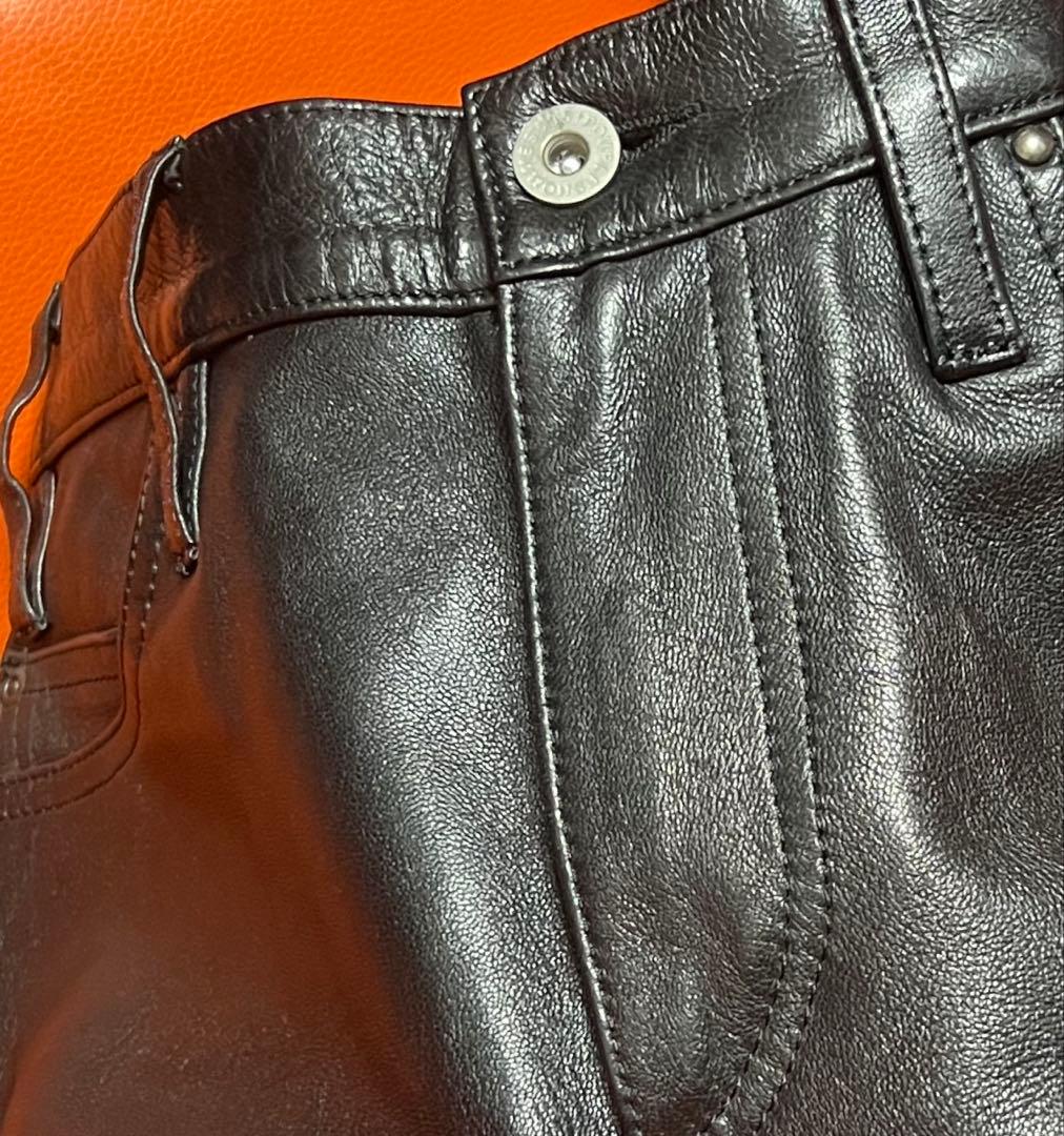 5351 POURLES HOMMES 5351プールオム レザーパンツ　黒　S