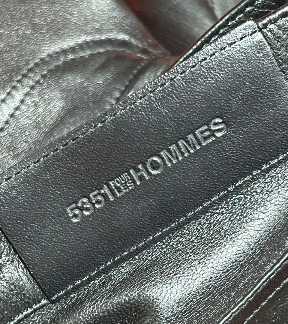 5351 POURLES HOMMES 5351プールオム レザーパンツ　黒　S