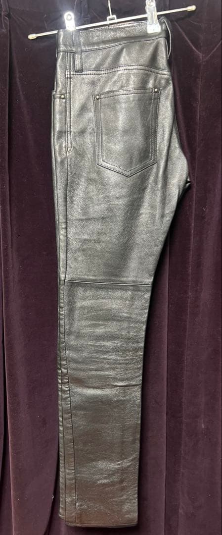 5351 POURLES HOMMES 5351プールオム レザーパンツ　黒　S