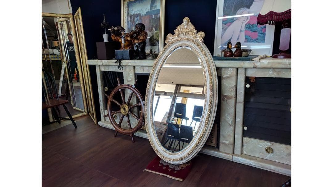 K44 ロシア製 アンティーク 楕円 全身鏡 壁掛けミラー