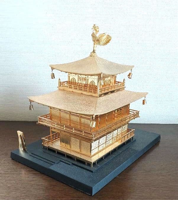 金メッキ　金閣寺　金箔　縁起物　美術置物　飾り物