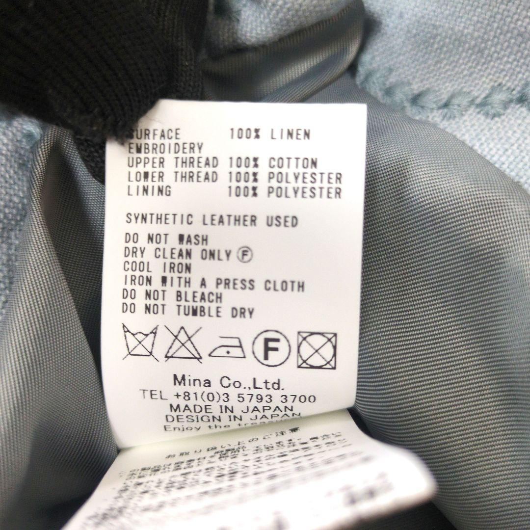 [美品] ミナ ペルホネン タンバリン エッグバッグ トートバッグ　水色 刺繍