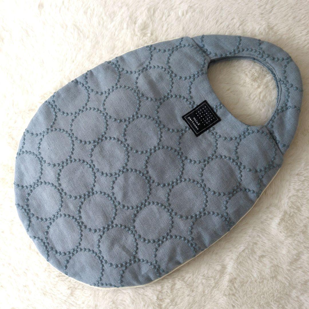 [美品] ミナ ペルホネン タンバリン エッグバッグ トートバッグ　水色 刺繍