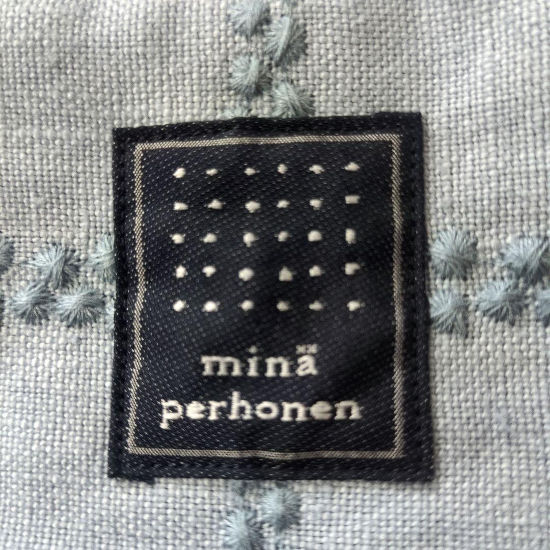 [美品] ミナ ペルホネン タンバリン エッグバッグ トートバッグ　水色 刺繍
