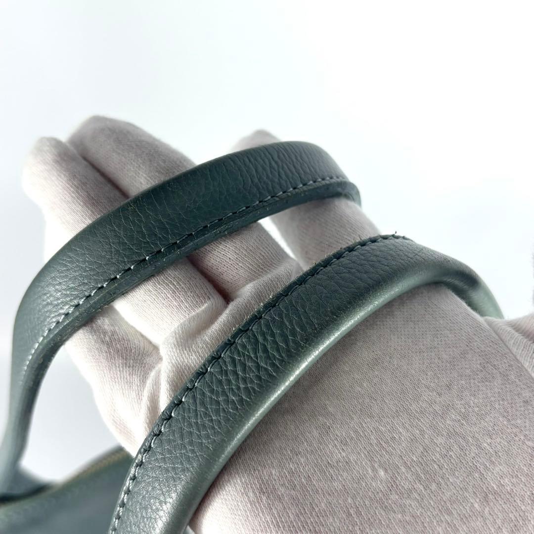 ✨極美品✨アニアリ トートバッグ A4可 レザー カモフラ 本革 くすみブルー