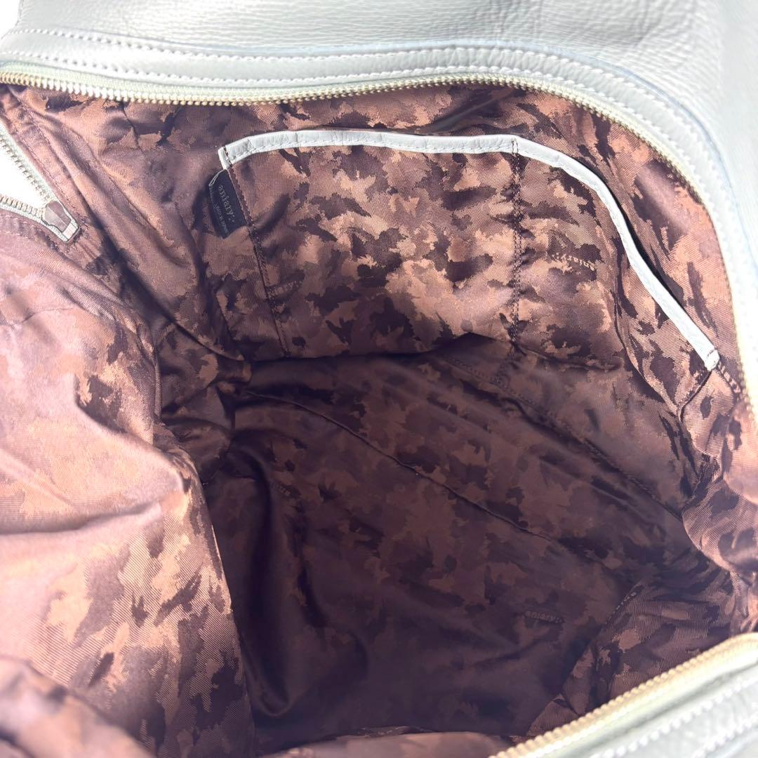 ✨極美品✨アニアリ トートバッグ A4可 レザー カモフラ 本革 くすみブルー