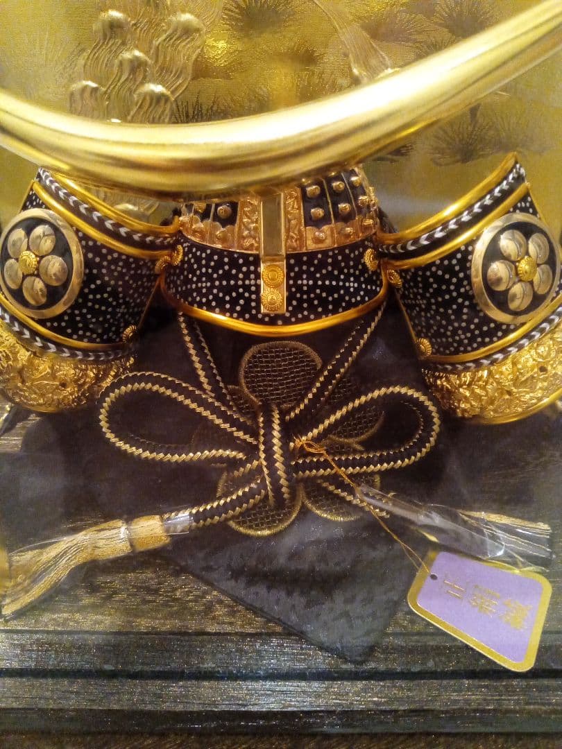 【平安水宝作】伊達政宗公　兜飾り　８号　正絹織