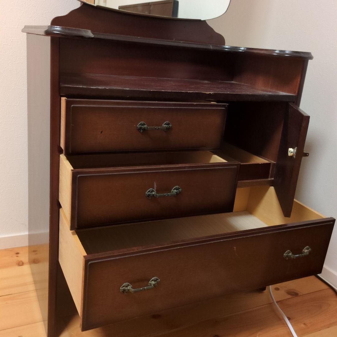 ★専用【昭和レトロ】 木製ドレッサー 楕円形鏡付き