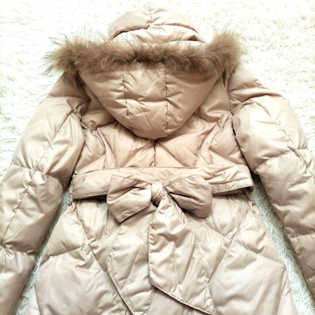 AMIAN HOUSEダウンコート　女優襟　ラクーンファー2wayベージュ13号