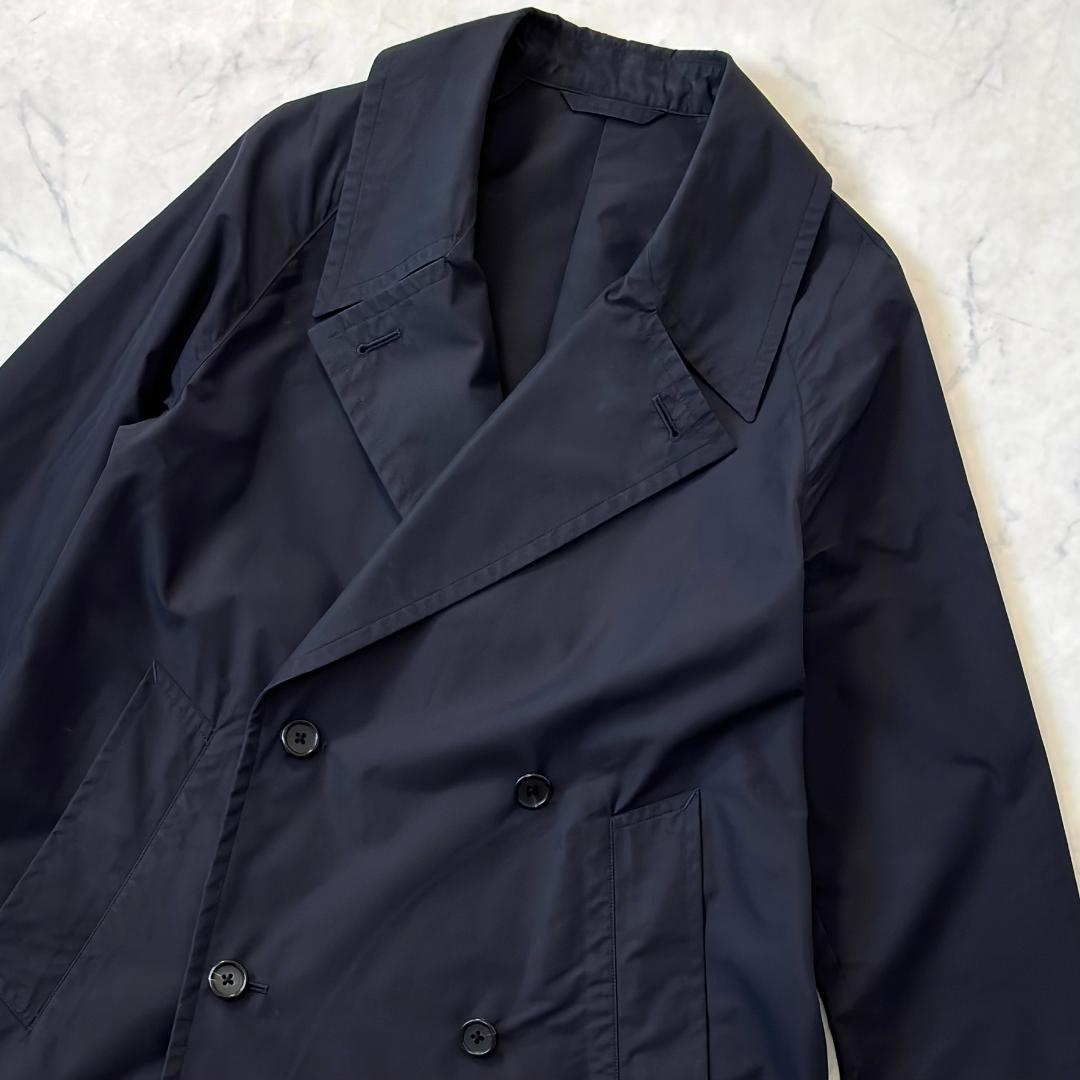 マーガレットハウエル ダブル スプリングコート 綿ナイロン 黒 0 tr7