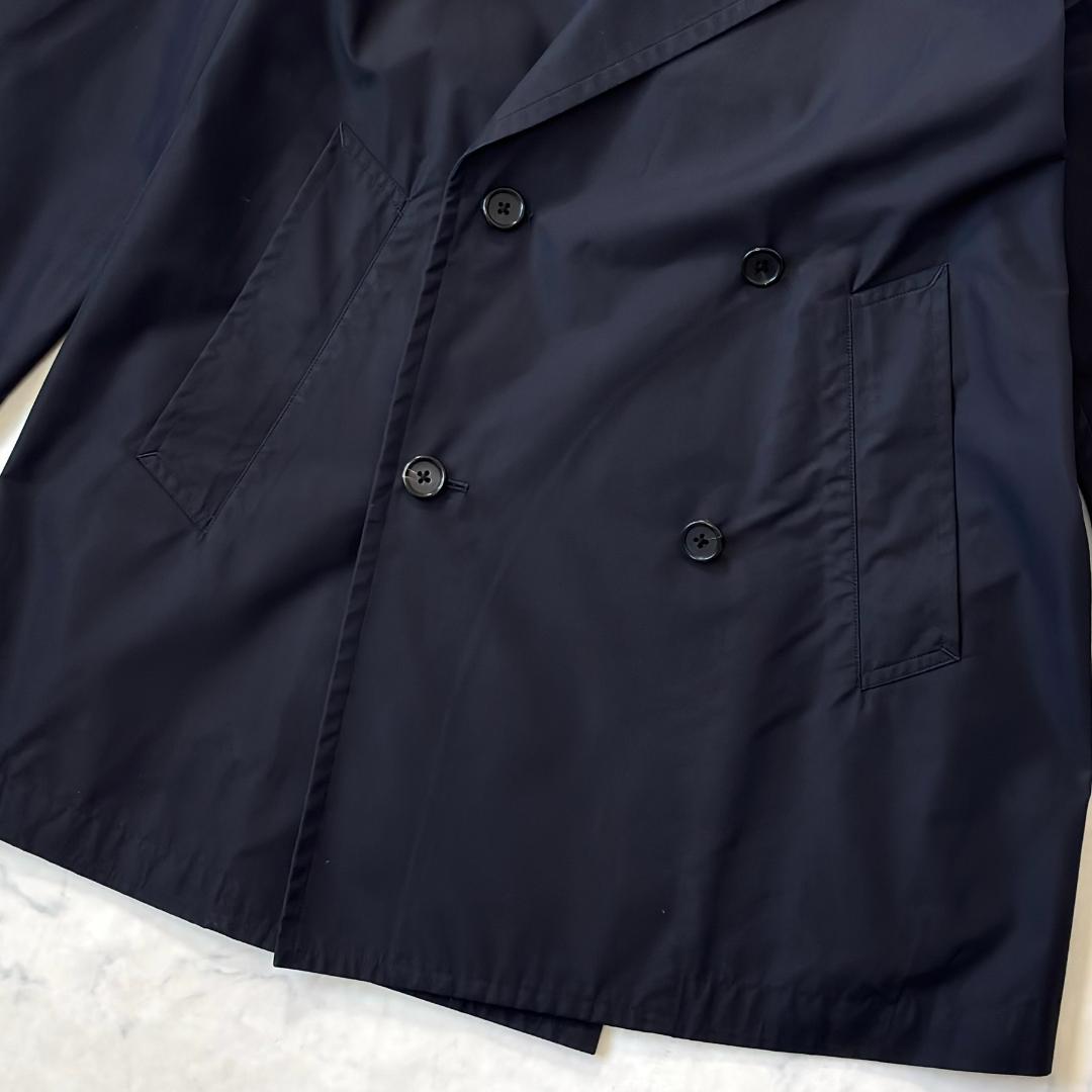 マーガレットハウエル ダブル スプリングコート 綿ナイロン 黒 0 tr7