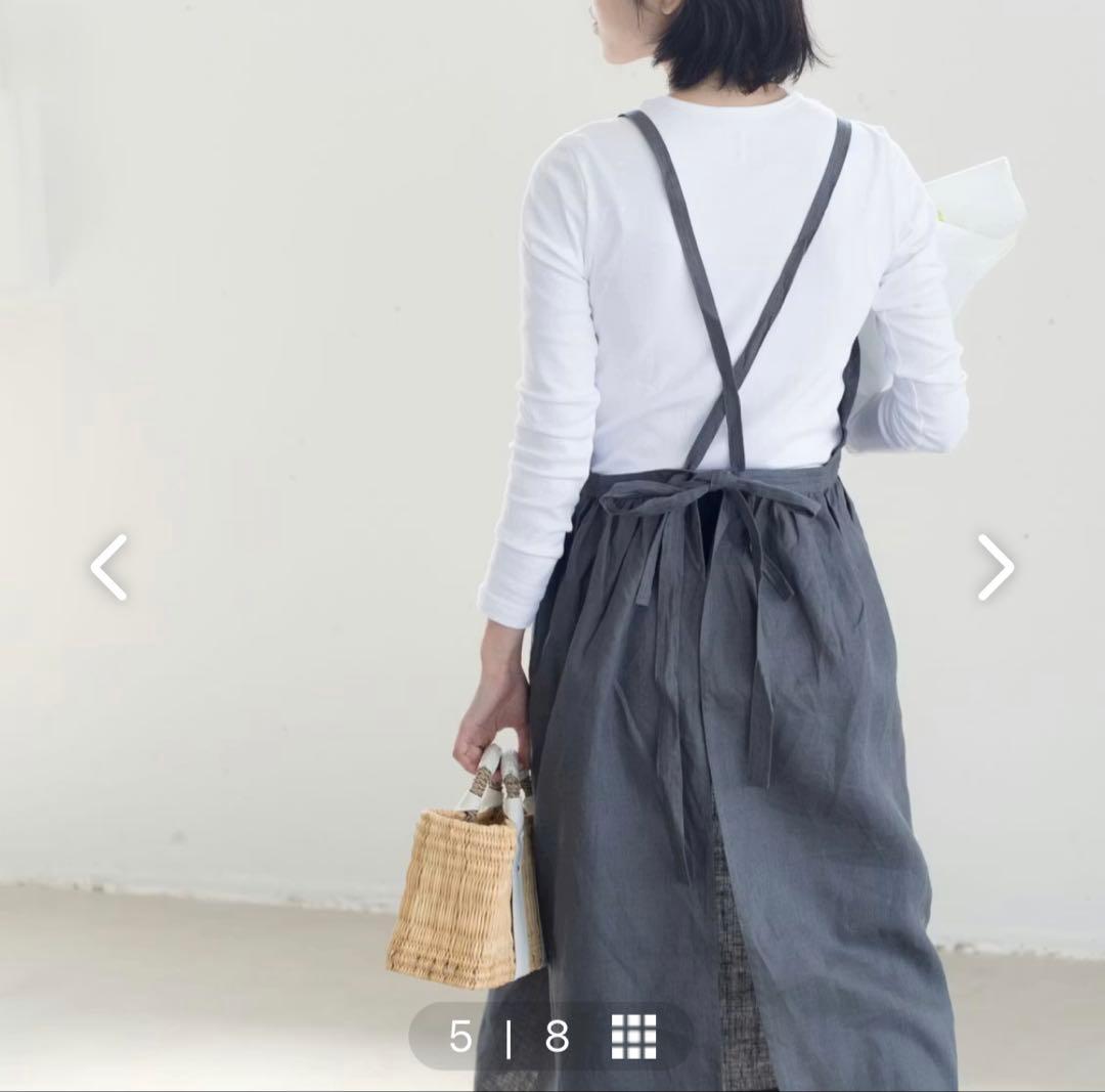 リネンエプロンワンピース fog linen work×KURASHI&Tri