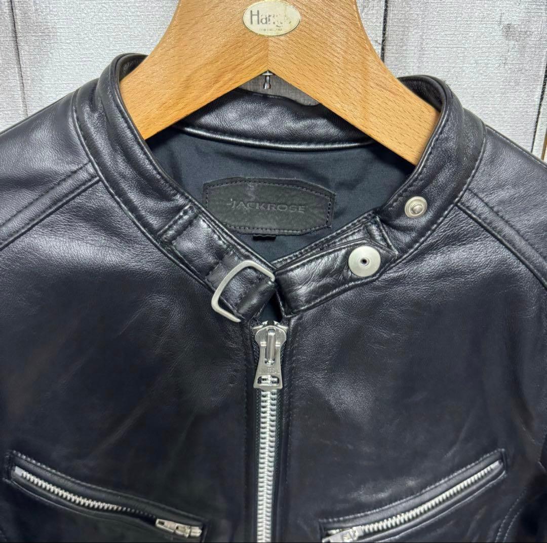 超美品！JACKROSE 羊革シングルライダースジャケット ラムレザー