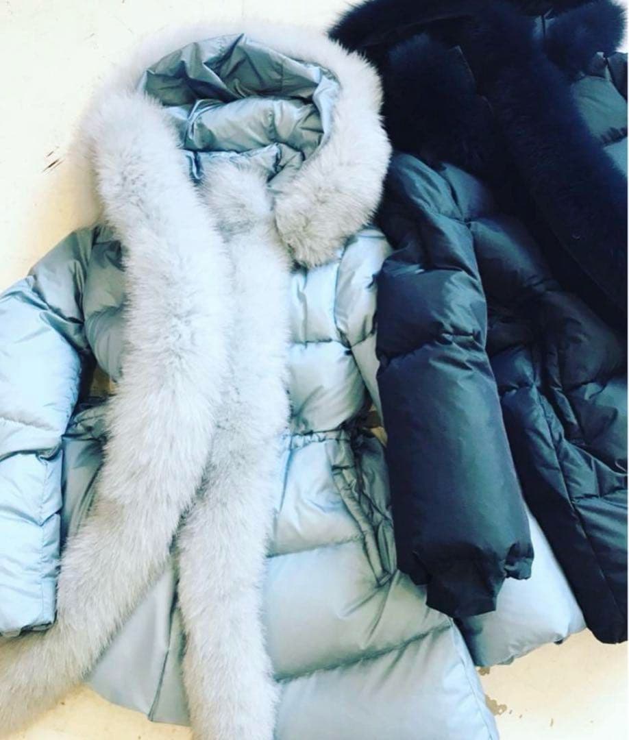 訳あり 極暖 フォックスファー大き目フードMYLAN ダウンコート 極上の着心地