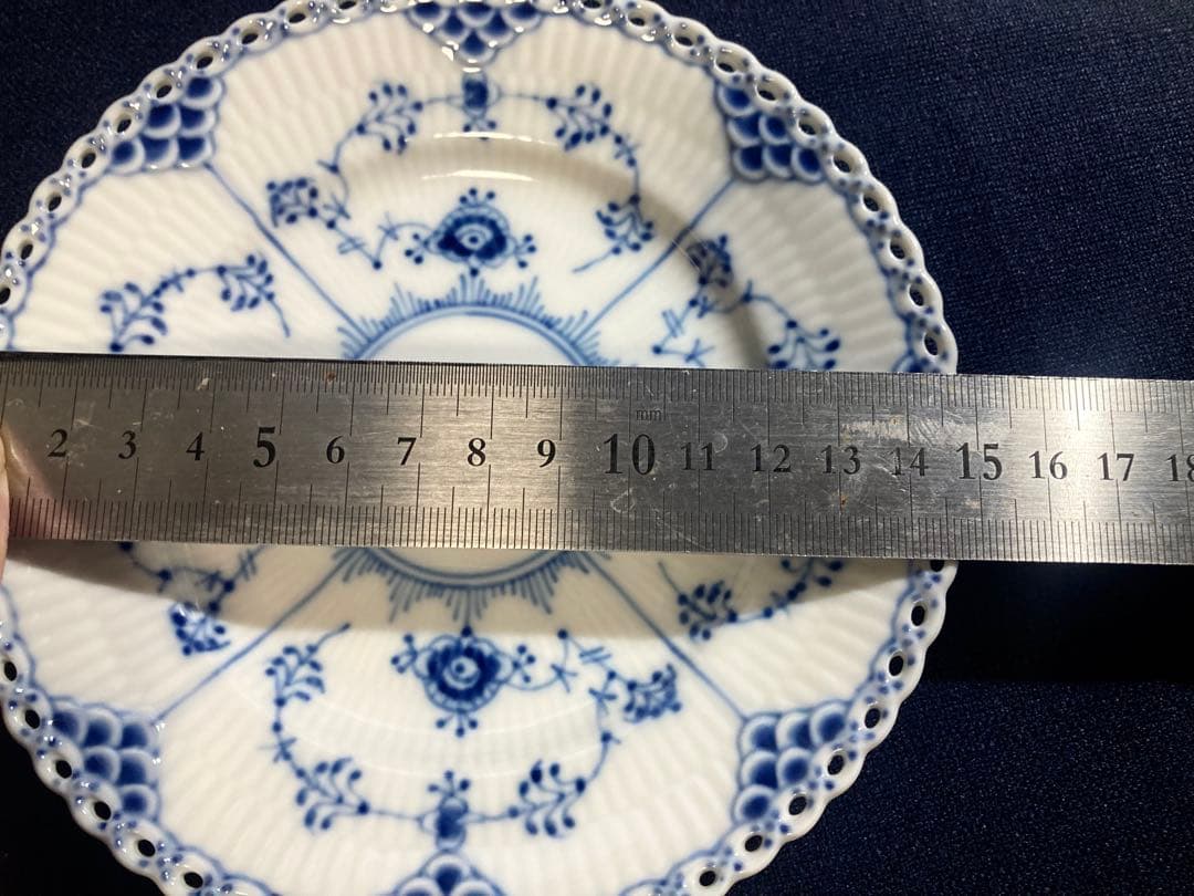ロイヤルコペンハーゲンブルーフルーテッド フルレースプレート15㎝×6枚　綺麗