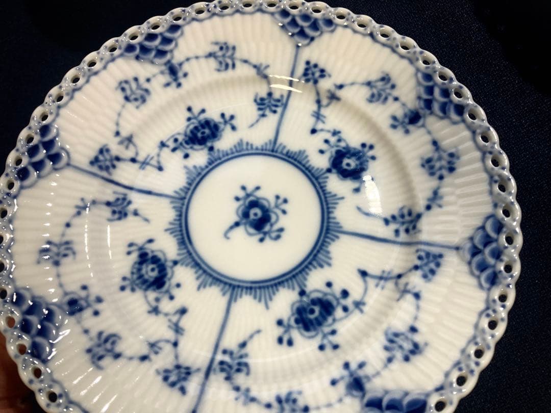 ロイヤルコペンハーゲンブルーフルーテッド フルレースプレート15㎝×6枚　綺麗