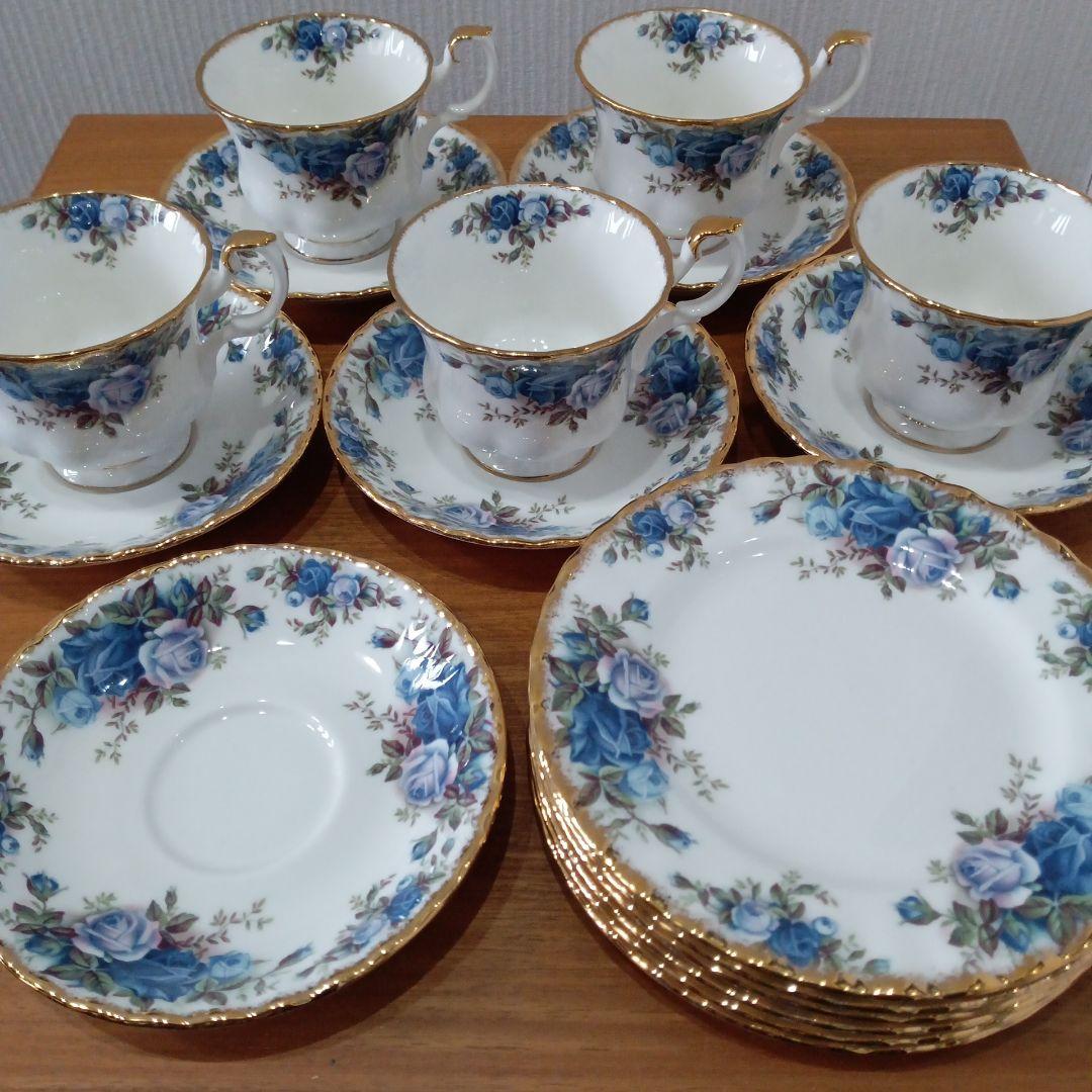 ロイヤルアルバート ムーンライトローズ ティーセット&ケーキ皿 5セットと